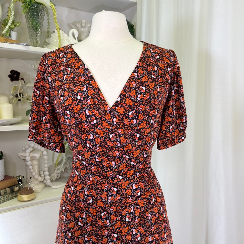 Nanette Nanette Lepore Ruffled Button Down Red Floral Maxi Dress